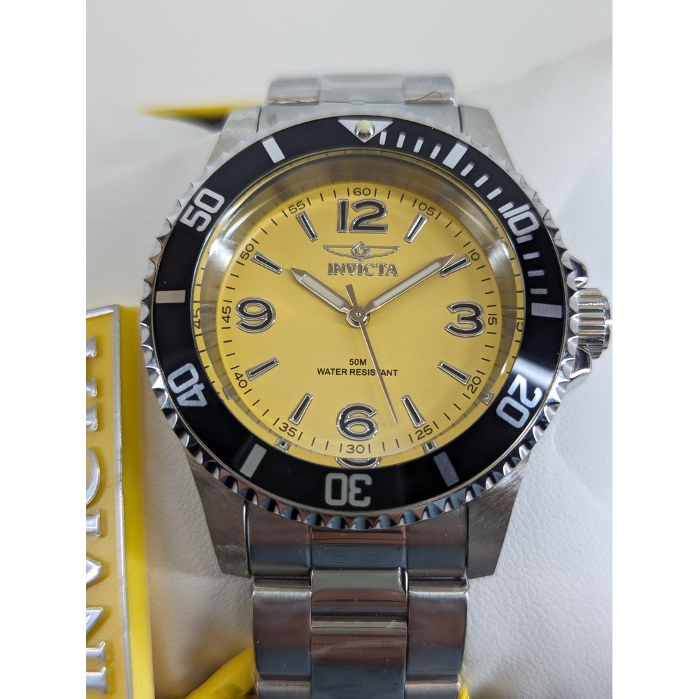 Invicta Specialty Rowan Mens Watch 49345 Yellow Dial Steel 40mm Quartz New